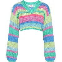 Mymo Pullover azul / verde / verde claro / rosa