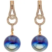 NAEMI Brincos navy / ouro rosa
