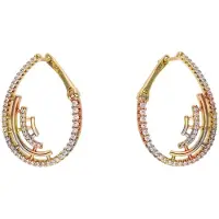 NAEMI Brincos ouro / ouro rosa / transparente