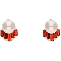 NAEMI Brincos ouro / vermelho / branco pérola