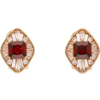NAEMI Brincos ouro / maçã / vermelho rubi / transparente