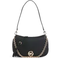 Michael Kors para mulher. 30R6GY5S2L Bolsa de ombro Nolita preta (OSFA), Preto, Casual, Clássico, Pele