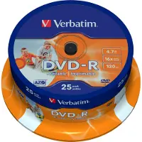 Verbatim Dvd-r Gravável De 4.7 Gb Com Velocidade De 16x 25 Unidades