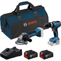 Bosch Kit De Ferramentas Elétricas Gsb 18v-65+gws18v-8+2x4.0ah+gal+bag