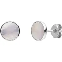 Purelei Brincos 'White Gloss' prata / branco pérola