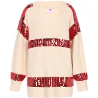 Mymo Pullover bege / vermelho