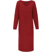 Dreimaster Klassik Vestido de malha vermelho escuro