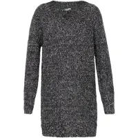 Dreimaster Vestido de malha cinzento escuro / branco