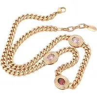 Gaya Colar ouro rosa / cor-de-rosa / vermelho rubi