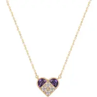 Faina Colar ouro rosa / roxo escuro / transparente