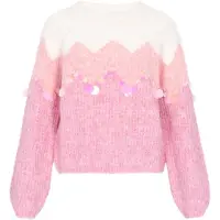 IZIA Pullover rosa claro / branco lã