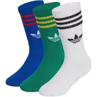 Adidas Originals Meias 'Crew 3 Pairs' azul / verde / vermelho / branco