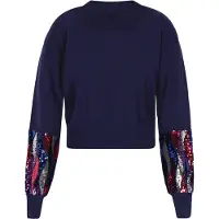 Faina Pullover navy / roxo / vermelho / prata