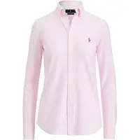 Ralph Lauren para mulher. 211664416001 Camisa oxford de malha às riscas cor-de-rosa (XS), Casual, Algodão, Manga comprida