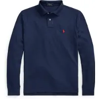 Ralph Lauren para homem. 710681126038 Marinha de Pólo Slim fit pique shirt (L), Casual, Algodão, Manga comprida, Marinho