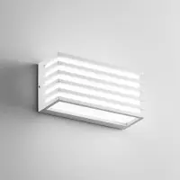 In.tec® Candeeiro de parede exterior LED Dukrot, branca, largura 22 cm, metal