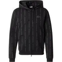 EA7 para homem. 7M001392_AF12660 Moletom com capuz e fecho de correr Graphic Series preto (XS), Casual, Esportivo, Algodão, Manga comprida