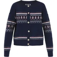 Dreimaster Maritim Casaco de malha navy / turquesa / branco natural