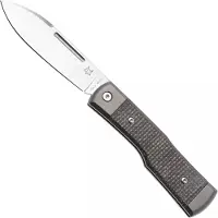FOX Gunstock FX-558 BI Satin Böhler M390, Bison Yuta Micarta, navalha slipjoint