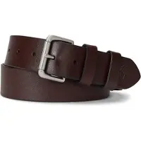 Ralph Lauren para homem. 405899989001 Cinto de couro com fivela de rolo castanha (40), Marrom, Casual, Clássico, Pele