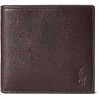 Ralph Lauren unisex. 405913723002 Carteira de couro castanho granulado (OSFA), Marrom, Casual, Clássico, Pele