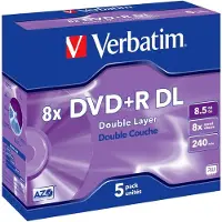 Verbatim Dvd+r Camada Dupla .5gb 8x 8 5 Unidades