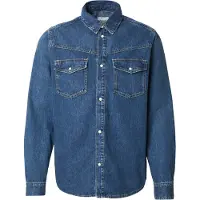 Pepe Jeans para homem. PM30909155U0 Camisa autêntica Camisa azul de ganga Brooks (L), Casual, Denim, Manga comprida