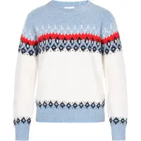 Usha Pullover azul pombo / vermelho / preto / offwhite