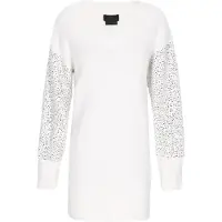 Dreimaster Klassik Vestido de malha prata / offwhite