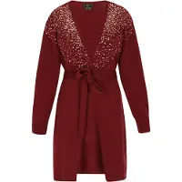 Faina Casaco de malha ouro / vermelho vinho