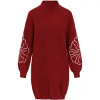 IZIA Vestido de malha vermelho escuro / branco