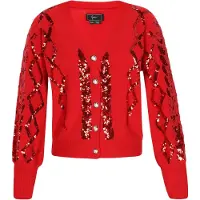 Faina Casaco de malha vermelho