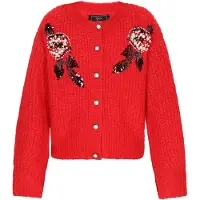 Faina Casaco de malha vermelho / preto