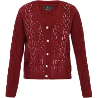 Faina Casaco de malha vermelho