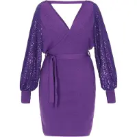 Faina Vestido de malha roxo