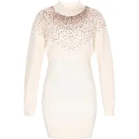 Faina Vestido de malha ouro rosa / offwhite