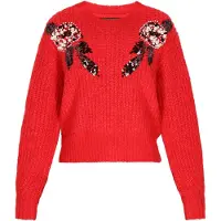 Faina Pullover vermelho / preto / branco pérola