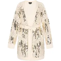 Faina Casaco de malha ouro / offwhite