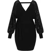 Faina Vestido de malha preto