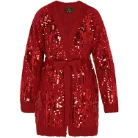 Faina Casaco de malha vermelho
