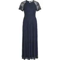 Vila Vestido Longo De Manga Curta Femma