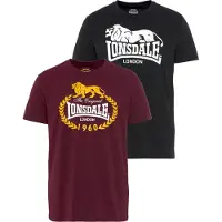 Lonsdale Camisa 'Ecclaw' amarelo / vermelho vinho / preto / branco