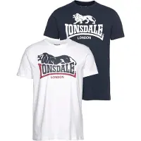 Lonsdale Camisa 'Loscoe' marinho / vermelho escuro / branco