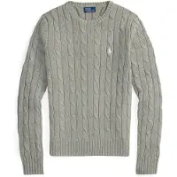 Ralph Lauren para mulher. 211971795001 Camisola com nós cinzenta (S), Casual, Cinza, Algodão