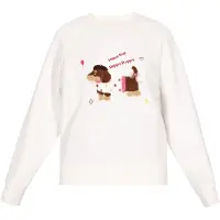 MyMo Pop Sweatshirt 'Pop' castanho / rosa claro / vermelho / branco