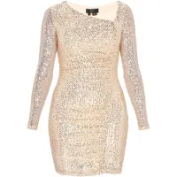 Faina Vestido de cocktail bege / ouro