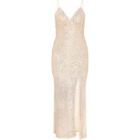 Faina Vestido de festa bege / ouro