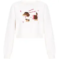 MyMo Pop Sweatshirt 'Pop' castanho / rosa claro / vermelho / branco
