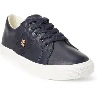 Ralph Lauren para mulher. 802849533001 Sapatilhas Janson II em couro nappa marinho (36.5), 1 a 3cm, Cordão, Casual