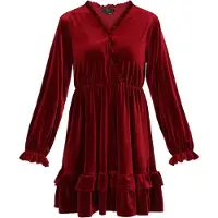 Faina Vestido borgonha